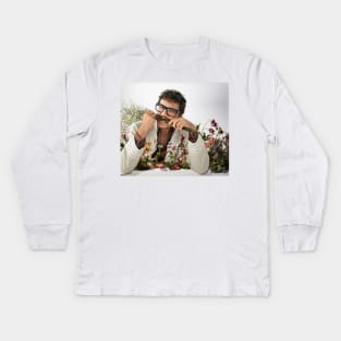 Pedro Pascal Flower Chompy Kids Long Sleeve T-Shirt